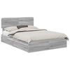 vidaXL Krevet s od storage Siva Sonoma 150 x 200 cm Konstruirano drvo