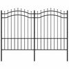 vidaXL Vrtna ograda Woerden s vrhom koplja crna 240x150 cm čelična