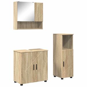 vidaXL Set namje&scaron;taja za kupaonicu 3 kom. Sonoma hrast 61 x 35 x 64 cm