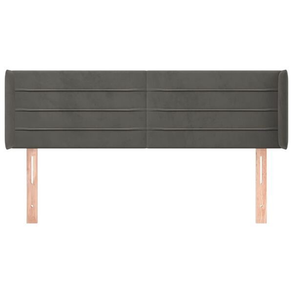 vidaXL Uzglavlje s u&scaron;ima tamnosivo 147x16x78/88 cm bar&scaron;unasto