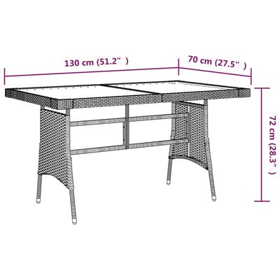 vidaXL Vrtni stol sivi 130x70x72 cm poliratan i masivno bagremovo drvo