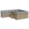 vidaXL 11-dijelni set vrtnih sofa od poliratana s jastucima bež