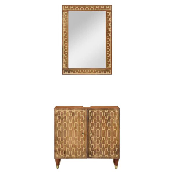 vidaXL 2-dijelni set kupaonskog namje&scaron;taja od masivnog drva manga