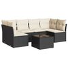 vidaXL 7-dijelni set vrtnih sofa od poliratana s jastucima crni