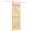 vidaXL Klizna vrata Prirodna i bijela 70 x 210 cm Čvrsta borovina