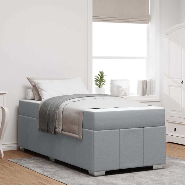 vidaXL Krevetna konstrukcija Svijetlo siva 90 x 190 cm tkanina