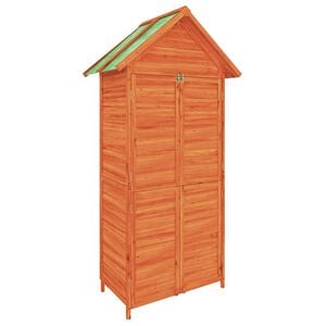 vidaXL Vrtno spremi&scaron;te za alat smeđe 89x52,5x175 cm masivna borovina