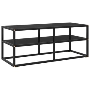 vidaXL TV ormarić crni s crnim staklom 100 x 40 x 40 cm