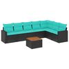 vidaXL 8-dijelni set vrtnih sofa od poliratana s jastucima crni