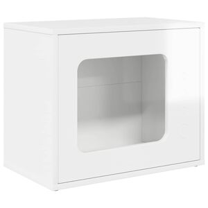 vidaXL Mačja Kuća Sjajno bijelo 51 x 30 x 42,5 cm Konstruirano drvo