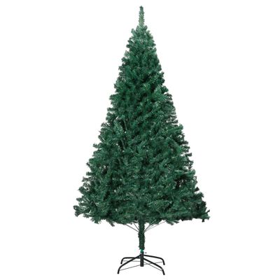 vidaXL Umjetno osvijetljeno božićno drvce gustih grana zeleno 210 cm