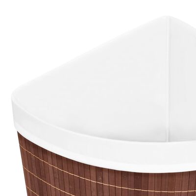 vidaXL Kutna košara za rublje od bambusa smeđa 60 L
