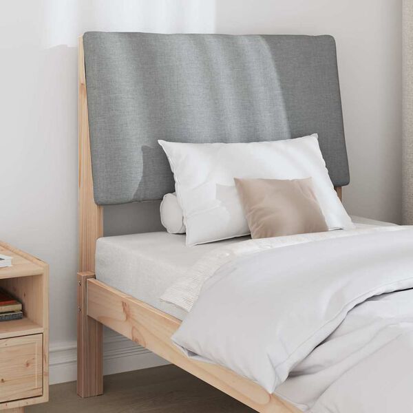 vidaXL Tapecirani uzglavlje Svijetlo siva 75 cm Čvrsto borovo drvo