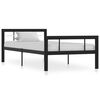 vidaXL Okvir za krevet crno-bijeli metalni 90 x 200 cm
