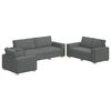 vidaXL Sofa 3 pcs Tamno siva 220 x 80 x 84 cm Platnasta tkanina