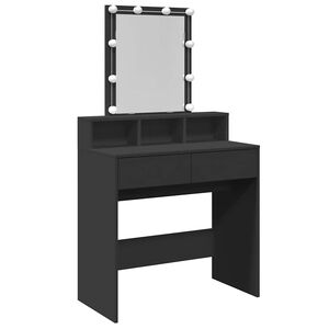 vidaXL Toaletni stolić s LED svjetlima crni 80 x 41 x 144,5 cm