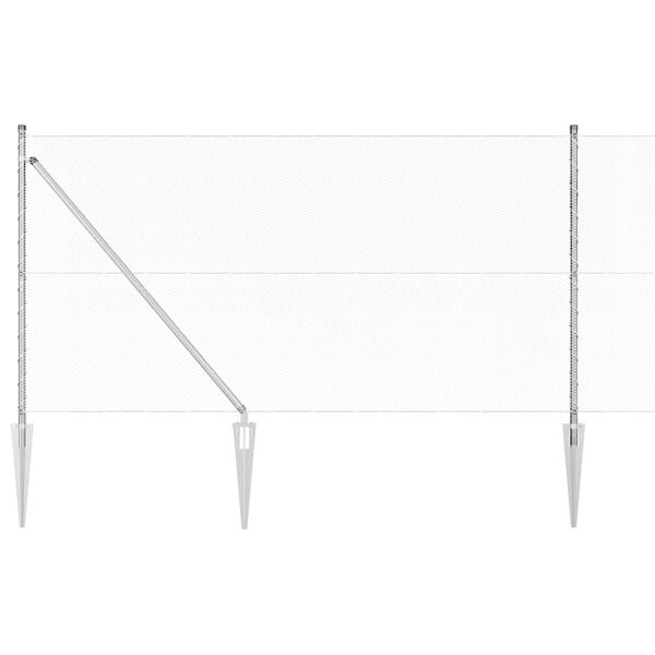 vidaXL Ograda s stupovima Srebrno 1 x 100 m Čelik prekriven PVC-om