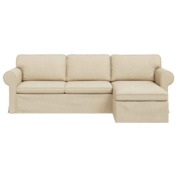 vidaXL Sofa 210cm Krema Metal