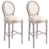 vidaXL Barske stolice od bijele tkanine 2 kom