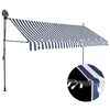 vidaXL Tenda na ručno uvlačenje s LED svjetlima 400 cm plavo-bijela