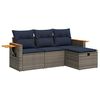 vidaXL 4-dijelni set vrtnih sofa od poliratana s jastucima sivi