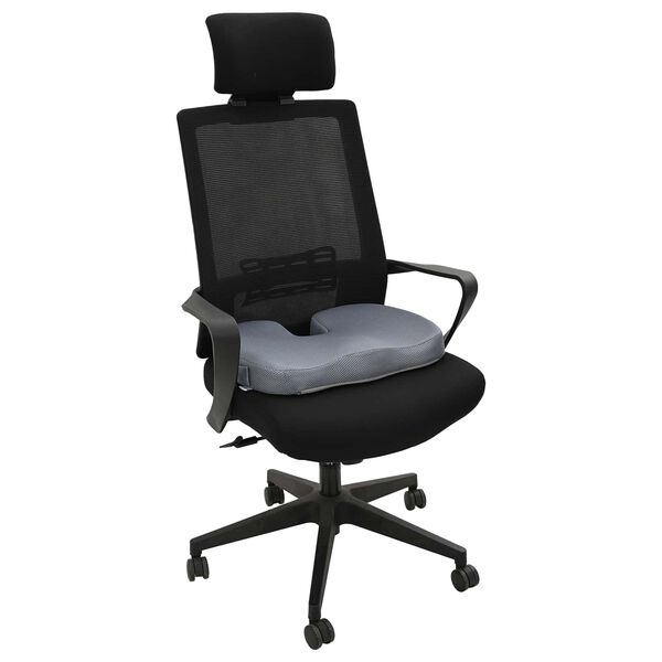 vidaXL Jastuk za sjedalo Sivi 47 x 37 x 8 cm Pjena za pamćenje