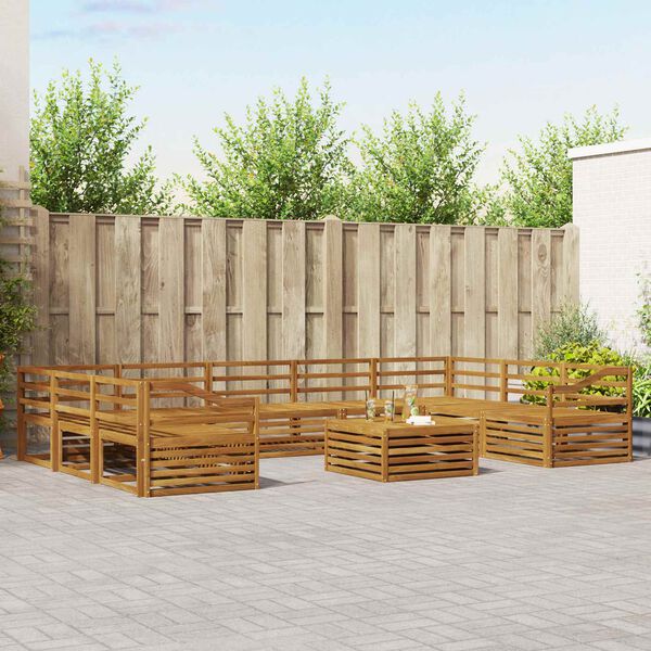 vidaXL Setovi sofa 10 pcs Prirodna Čvrsto drvo akacije