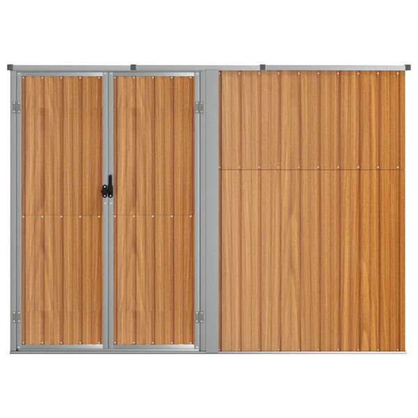 vidaXL Vrtno spremište smeđe 225 x 89 x 161 cm od pocinčanog čelika