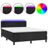 vidaXL Krevet box spring s madracem LED crni 140x190 cm bar&scaron;un