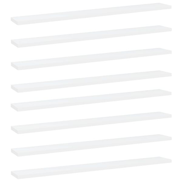 vidaXL Police za knjige 8 kom bijele 80 x 10 x 1,5 cm od iverice