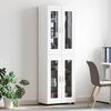 vidaXL Highboard s policom FLORIN Visoki sjaj bijela 60 x 35 x 182 cm