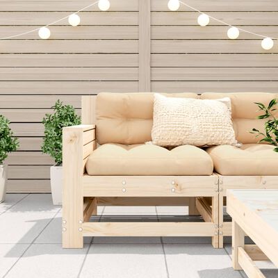 vidaXL Vrtna sofa s naslonom za ruke i jastukom od masivne borovine