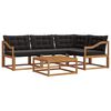 vidaXL Set vanjskih sofa s jastukom 5 pcs Prirodna i crna
