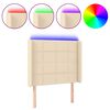 vidaXL LED uzglavlje krem 83 x 16 x 118/128 cm od tkanine