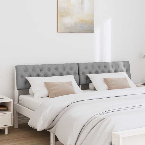 vidaXL Tapecirani uzglavlje Svijetlo siva 180 cm Čvrsto borovo drvo