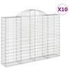 vidaXL Lučne gabionske ko&scaron;are 10kom 200x30x140/160cm pocinčano željezo