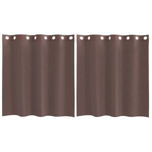 vidaXL Voile zavjese s u&scaron;icama 2 kom smeđe 140x140 cm