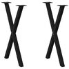 vidaXL Noge za blagovaonski stol u obliku slova X, 2 kom, crne, 50 x (72-73) cm, čelik