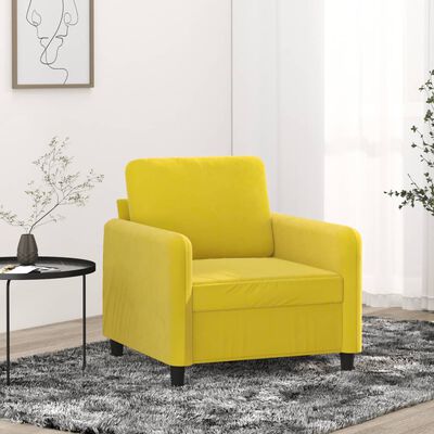vidaXL Fotelja žuta 60 cm baršunasta
