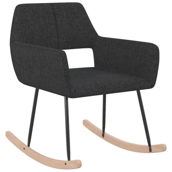 vidaXL Stolica za ljuljanje od tkanine crna