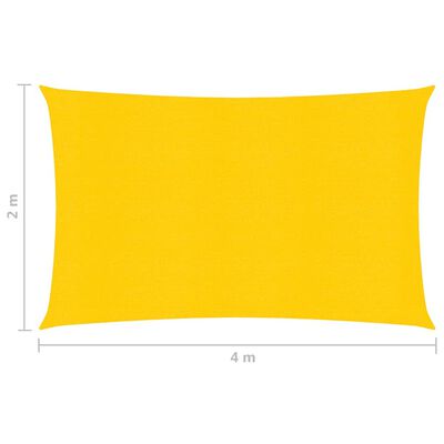 vidaXL Jedro za zaštitu od sunca 160 g/m² žuto 2 x 4 m HDPE