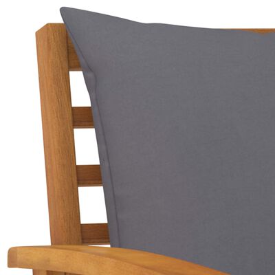 vidaXL Vrtne stolice s tamnosivim jastucima 2 kom od bagremovog drva