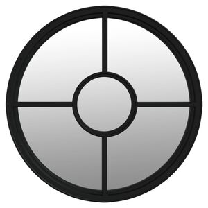 vidaXL Ogledalo crno 60 x 4 cm željezno okruglo za unutarnju upotrebu