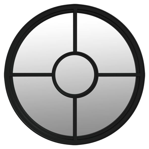 vidaXL Ogledalo crno 60 x 4 cm željezno okruglo za unutarnju upotrebu