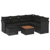 vidaXL 8-dijelni set vrtnih sofa od poliratana s jastucima crni
