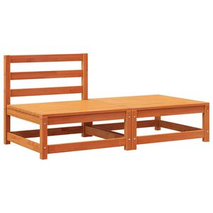 vidaXL Vrtna sofa s tabureom vo&scaron;tano smeđa od masivne borovine