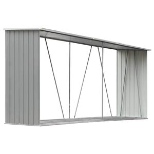 VidaXL Vrtna ostava za drva od pocinčanog čelika 330x84x152 cm siva