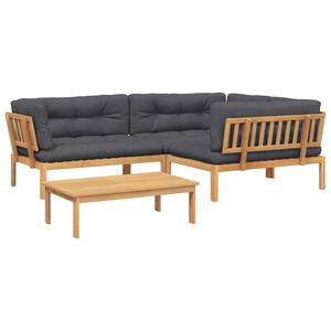 vidaXL 4-dijelni set vrtnih sofa od paleta s jastucima od drva bagrema