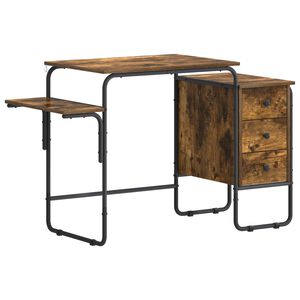 vidaXL Stol s pohranom Dimljeni hrast 120 x 50 x 75 cm