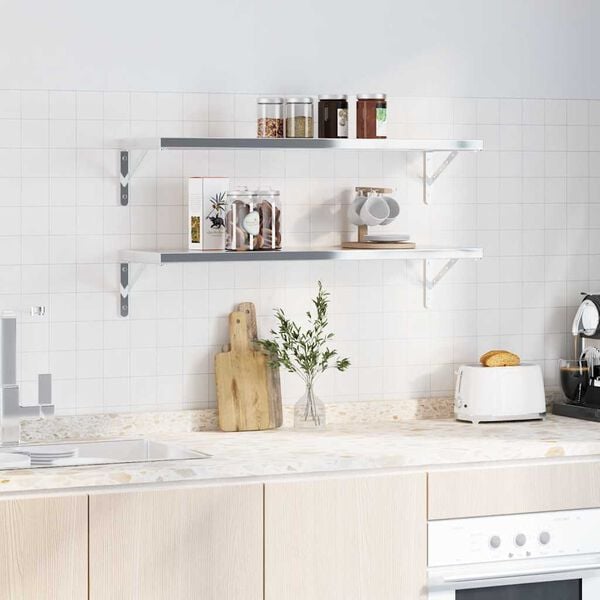 vidaXL Nosači za police 4 kom 30x2,5x15,5 cm srebrni nehrđajući čelik